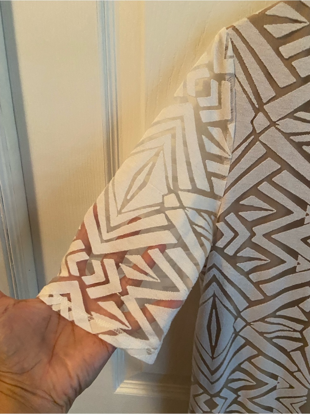 Apt. 9 Beige and White Geometric Midi Dress - Picture 2 of 6